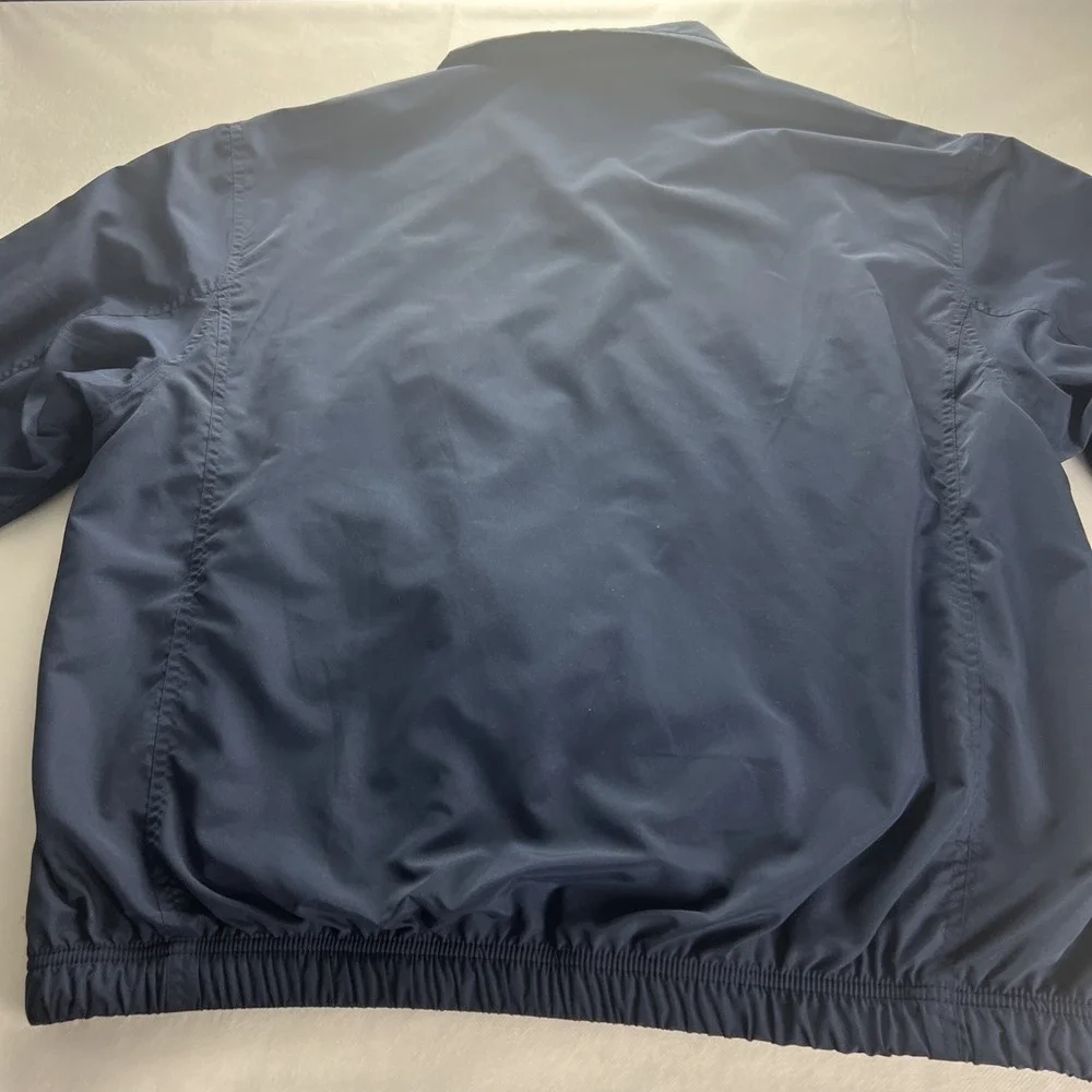 Bolle Tennis Mens Jacket Size XL Wind Breaker Full Zip Navy Blue Pockets B38